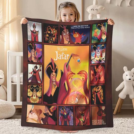 Jafar Aladdin Blanket, Disneyland Villains Blanket, Villains Jafar Aladdin