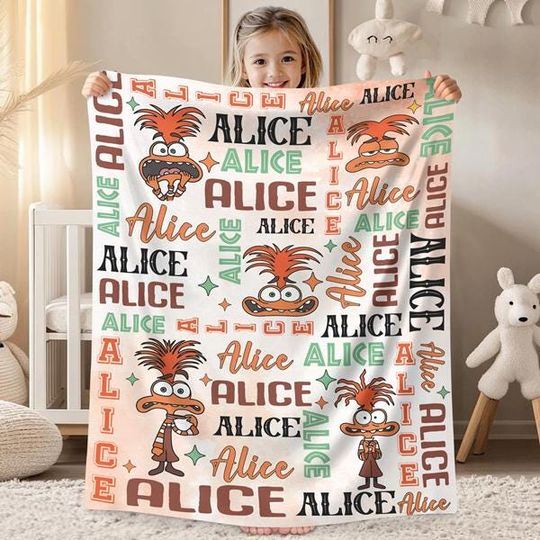 Discover Personalized Inside Out Anxiety Blanket, Anxiety Inside Out Blanket, Pixar Inside Out Movie, Its Okay to Feel All the Feels Blanket