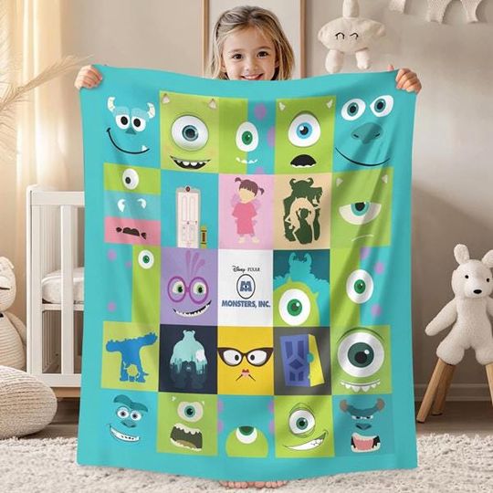 Discover Monster Inc Disneyland Fleece Blanket, Monster Characters Mike, Sulley