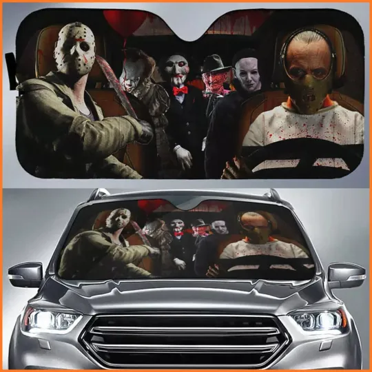 Discover Horror Movie Auto Sun Shade V1 Car Sunshade Car Sunshade Accessories