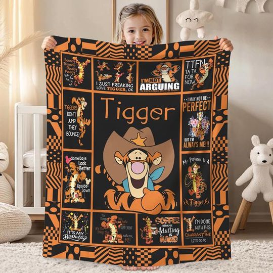 Discover Personalized Tigger Blanket Winnie The Pooh Tigger Blanket Pooh Bear Tigger Birthday Gifts