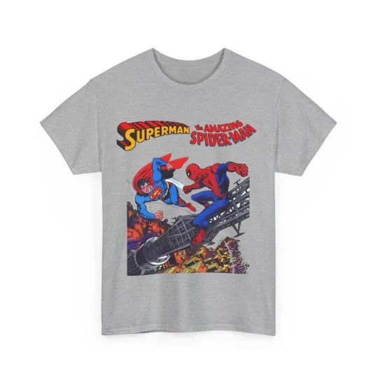 Superman & Amazing Spider-Man T-Shirt - DC/Marvel Comics Crossover - 1970s