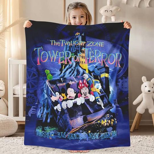 Discover Tower Of Terror Halloween Blanket, Mickey & Friends Haunted Hotel Blanket