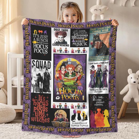 Personalized Name Hocus Pocus Blanket, Sanderson Sisters Blanket