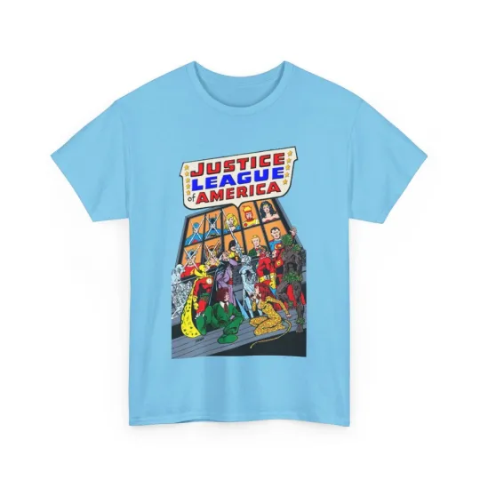 Justice League T-Shirt - DC JLA - George Perez Art - Atom, Batman, Firestorm