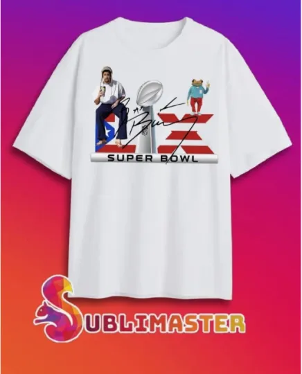 Discover Bad Bunny Super Bowl 2026 Unisex T-Shirts All Sizes Short Sleeves New
