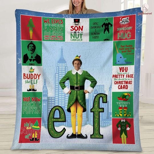 Buddy The Elf Fleece Blanket, Elf Quote Christmas Blanket, The Elf Chrismtas Blanket