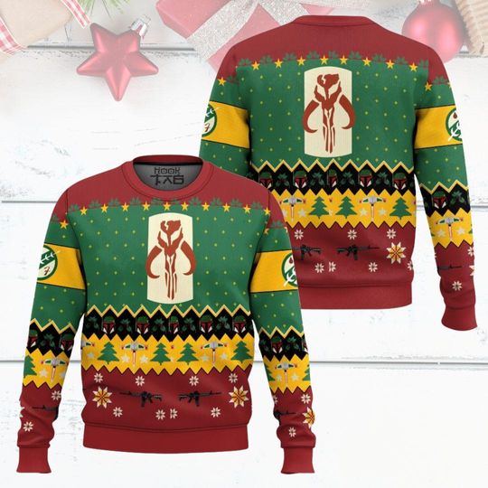 The Mandalorian Ugly Christmas Sweater, Mando Boba Fett Christmas Sweater