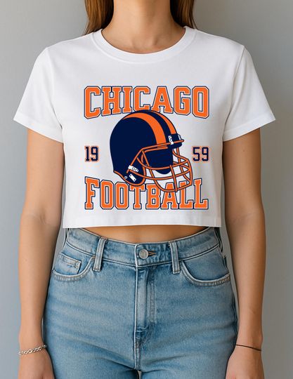 Discover Chicago Football Womens Crop Top, Sports Fan Clothing