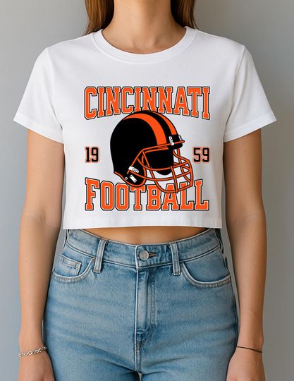 Discover Cincinnati Football Womens Crop Top, Sports Fan Clothing