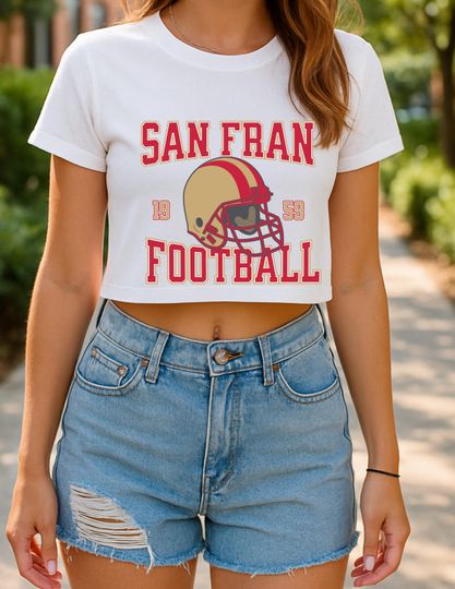 San Francisco Football Womens Crop Top, Sports Fan Clothing