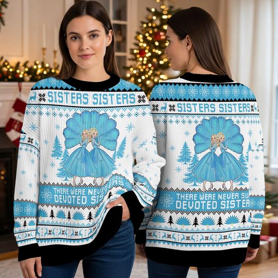 White Christmas Haynes Sisters Ugly Sweater, Funny Holiday Sweater