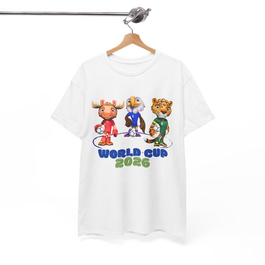 Discover World Cup 2026 Mascots T-Shirt Canada Mexico USA Soccer Fan Tee Host Nations Football Supporter Shirt Soccer Fan Gift
