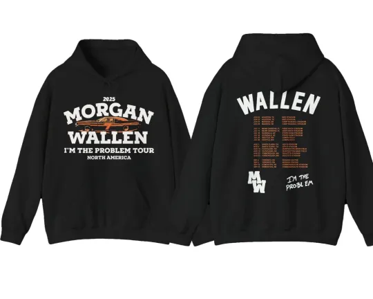 Discover Wallen Western Merch - Black Tour Dates Hoodie S-5XL