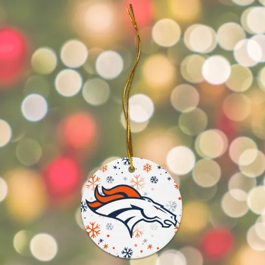 Denver Broncos Christmas Tree Holiday Flat Ornament