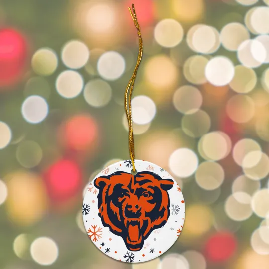 Chicago Bears Christmas Tree Holiday Flat Ornament
