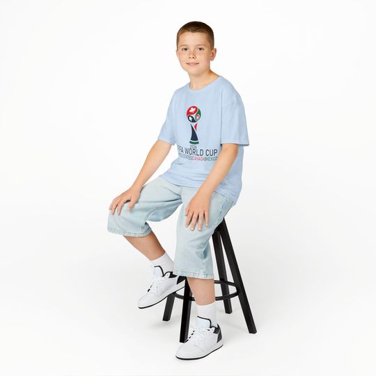 Discover 2026 Kids World Cup Tee: Sporty FIFA Fan Apparel
