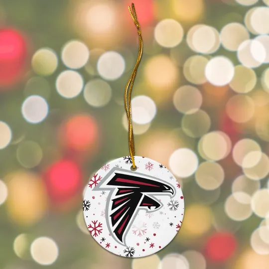 Discover Atlanta Falcons Christmas Tree Holiday Flat Ornament Set of 4 Ceramic 2 Side