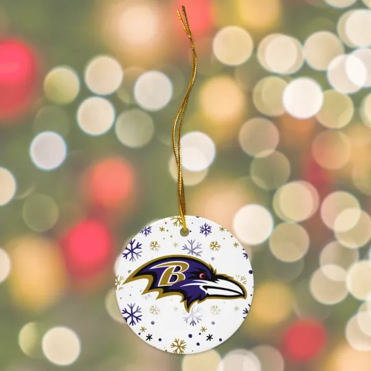 Baltimore Ravens Christmas Tree Holiday Flat Ornament