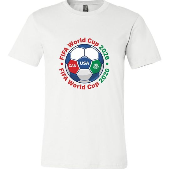 Discover FIFA World Cup 2026 T-Shirt: Canada, Mexico, USA Flags - Unisex Soccer Tee