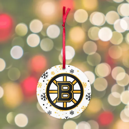 Discover Boston Bruins Christmas Acrylic Ornament Set of 4 Ornaments In Gift Box
