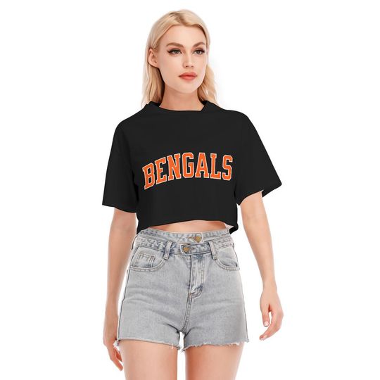 Discover Bengals Crop Top, Womens Vintage Style Shirt, Game Day Crop Tee, Retro Top, Sports Fan Apparel