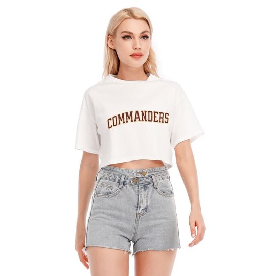 Discover Commanders Crop Top, Womens Vintage Style Shirt, Game Day Crop Tee, Retro Top, Sports Fan Apparel