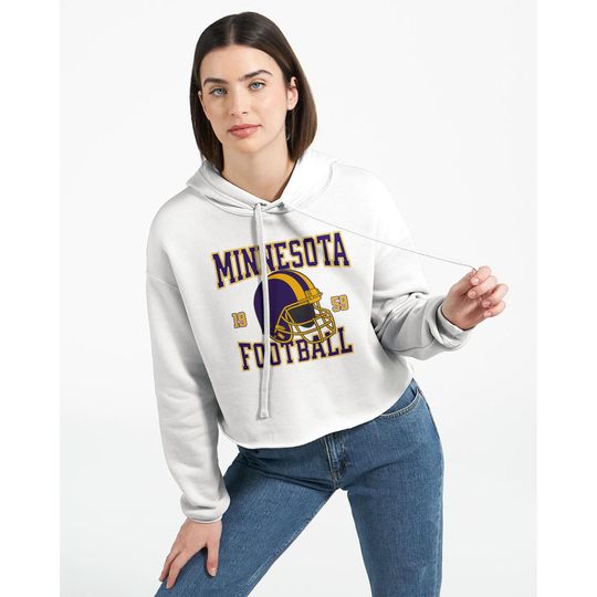 Discover Minnesota Football Cropped Hoodie, Womens Game Day Hoodie, Retro Sports Outfit