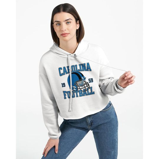 Carolina Football Cropped Hoodie, Womens Game Day Hoodie, Retro Sports Outfit