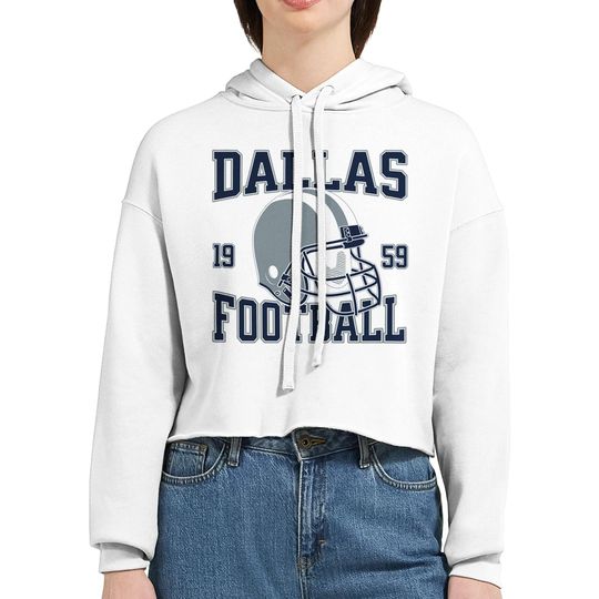 Dallas Football Cropped Hoodie, Womens Game Day Hoodie, Retro Sports Outfit