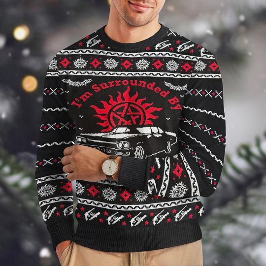 Discover Supernatural Christmas Knit Sweater, Winchester Brother Holiday Sweater Men Women