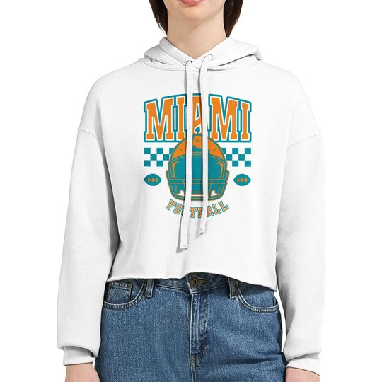 Miami Football Cropped Hoodie, Womens Game Day Hoodie, Retro Sports Outfit