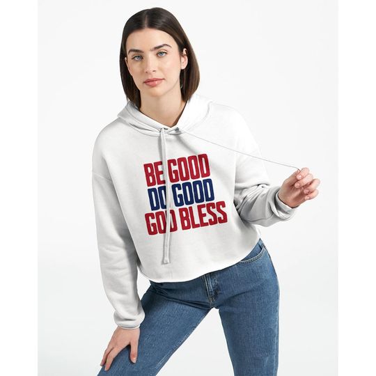 Discover Be Good Do Good God Bless Buffalo Cropped Hoodie, Womens Football Game Day Outfit