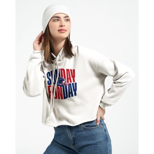Discover Buffalo Sunday Funday Cropped Hoodie, Womens Football Game Day Outfit