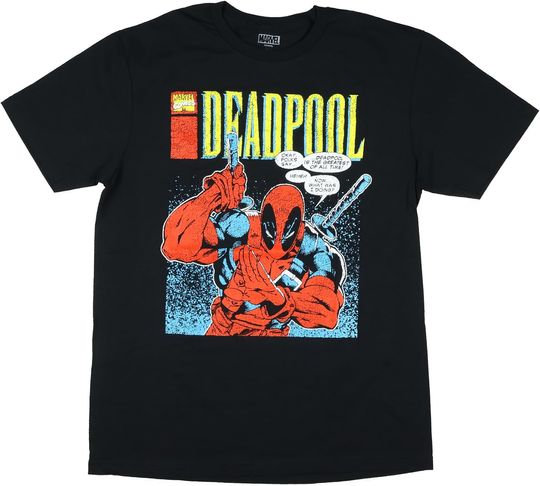 Discover Marvel Deadpool T-Shirt Men's Greatest of All Time Crackle Distressed Adult Short Sleeve Tee