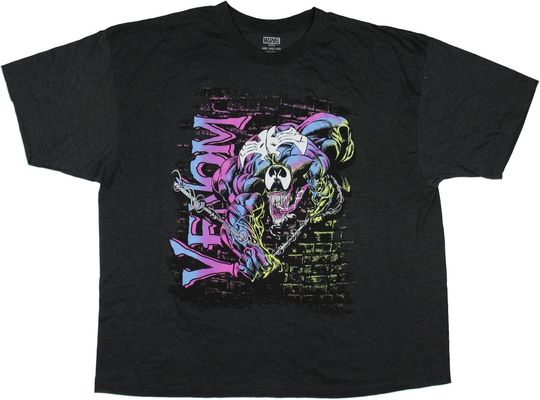 Discover Marvel Men's Venom Unleashed Bulging Muscles Design Adult Short Sleeve Crewneck T-Shirt