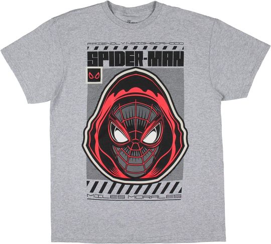Discover Spider-Man T-Shirt Marvel Men's Spider-Man Miles Morales Friendly Neighborhood Adult Short Sleeve T-Shirt