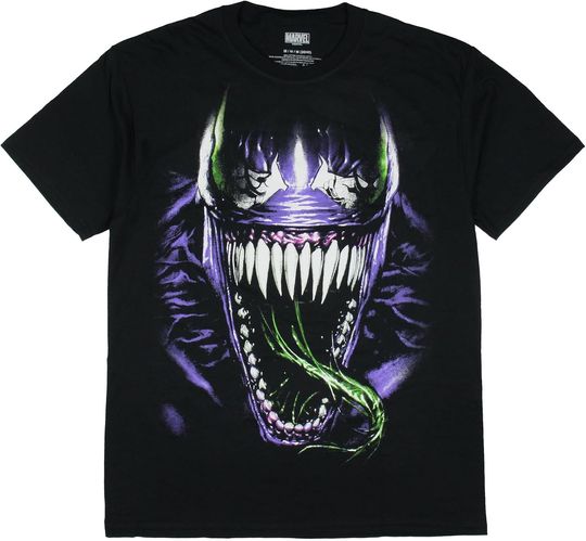 Discover Marvel Comics Men's Venom Spider-Man Dark Reflection Graphic Tee Adult Cotton Crewneck Short Sleeve T-Shirt