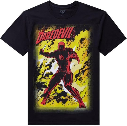Discover Marvel Comics Daredevil Shirt Men's Superhero Flame Short Sleeve Graphic Tee