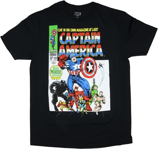 Discover Marvel Comics Captain America 100 Premiere Silver Age Shirt Men's Adult Graphic Print Tee