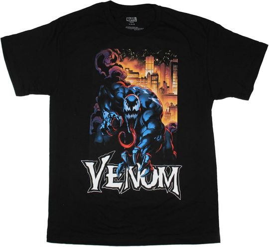 Discover Marvel Men's Venom City Takeover Full Color Adult Short Sleeve T-Shirt