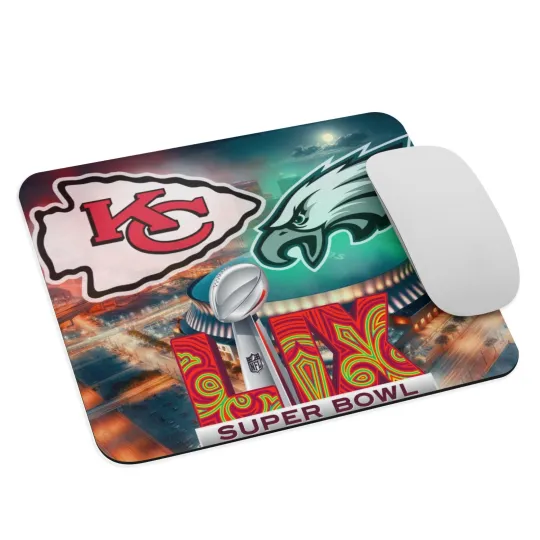 Super Bowl LIX Mouse Pad  Kansas City Chefs Philadelphia Eagles