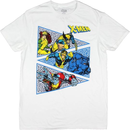 Discover Marvel X-Men Men's Strike Pose Wolverine Cyclops Beast Rogue Colossus T-Shirt