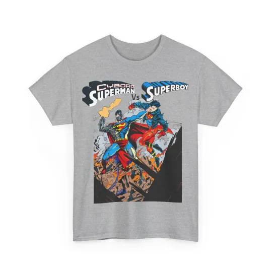 Cyborg Superman Vs Superboy T-Shirt - Tom Grummett Art - DC Comics