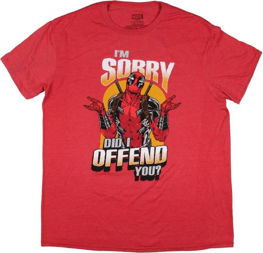 Marvel Men's Deadpool I'm Sorry Did I Offend You Adult Short Sleeve T-Shirt