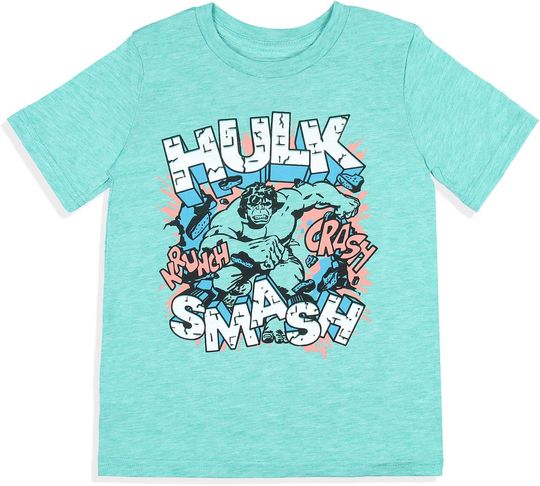 Discover Marvel Boys' Hulk Krunch Crash Smash Collectible Graphic T-Shirt