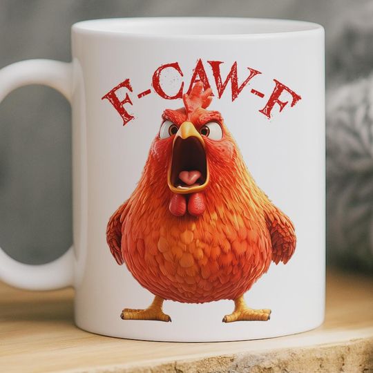 Discover Custom Mug - Personalized Funny Gifts For Best Friends, Coworker, Work Bestie - My Resting Squawk Face - Funny F-Caw-F Chicken Humor Mug