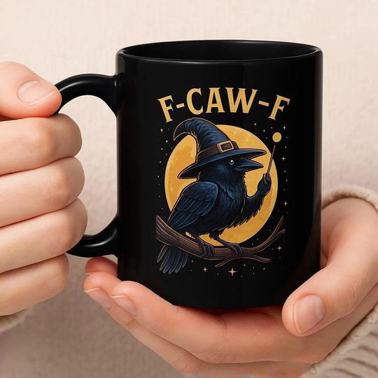 Discover Raven Witch Coffee Mug: Funny Gothic Halloween Gift