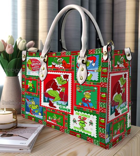Discover Christmas Funny Character Leather Handbag