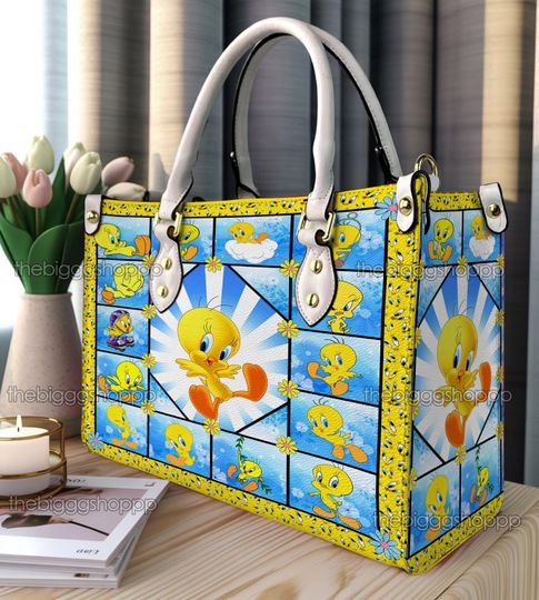 Discover Tweety Bird Personalized Leather Handbag, Women’s Shoulder Bag